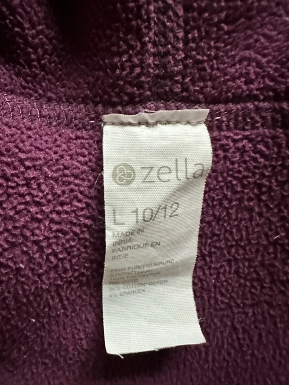 Zella Girl Kids Plush Hooded Zip Reversible Jacket - Plum - Picture 8 of 8